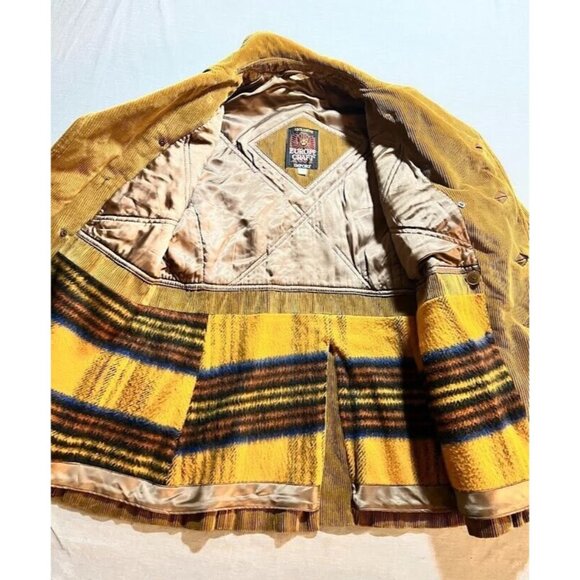 Europe Craft Corduroy Jacket Adult 38 Double Button Beige Long Sleeve Coat Mens - Picture 5 of 12